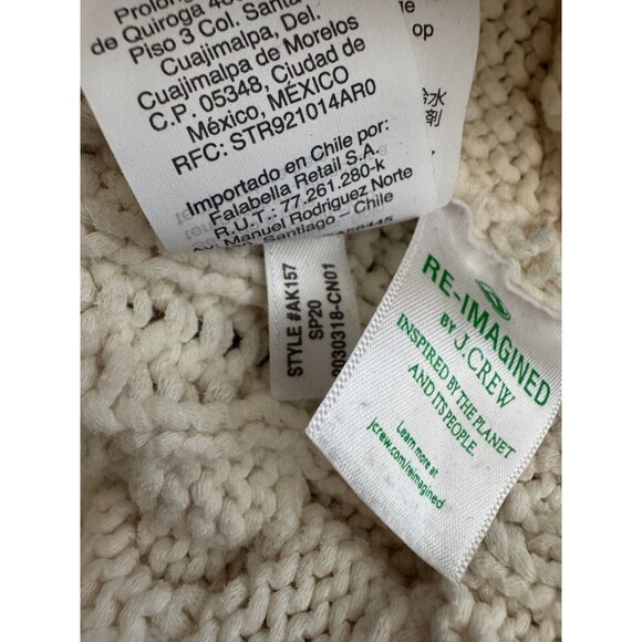 J.Crew Women's Ivory Diagonal Cableknit Cotton Fisherman Sweater Size‎ Small - Picture 7 of 7